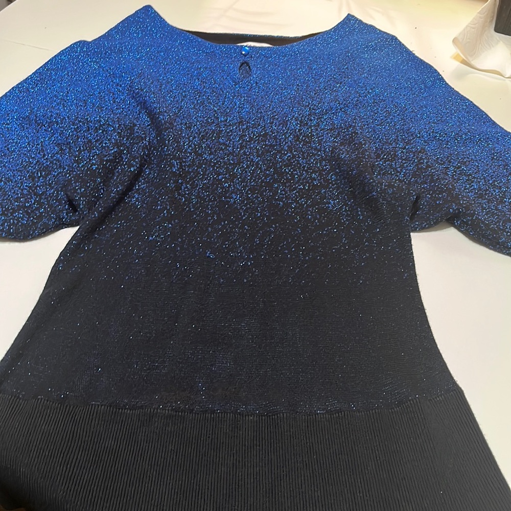 glittery royal blue sweater